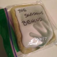 THE SHADOWS BEHIND book release party cookies